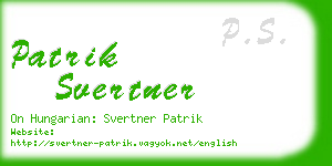 patrik svertner business card